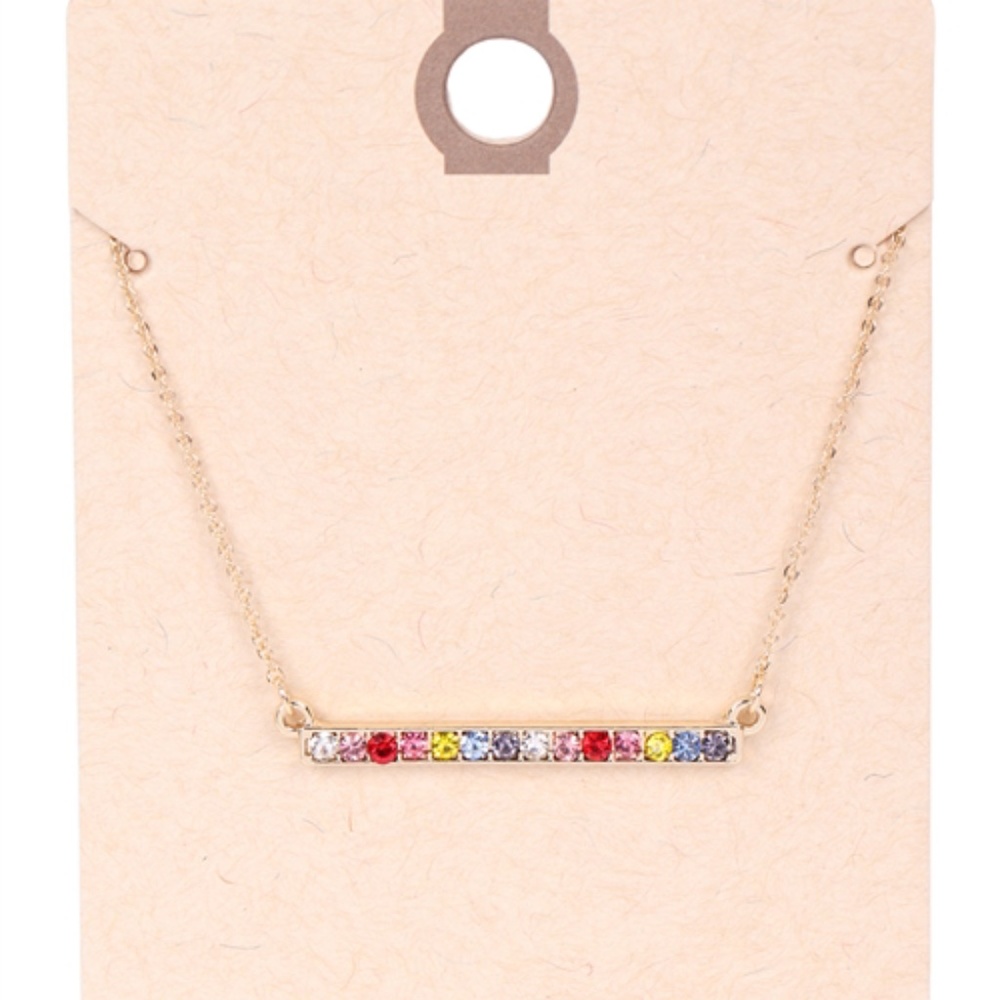 Rainbow bar necklace in Gold color - Picture 6 of 11